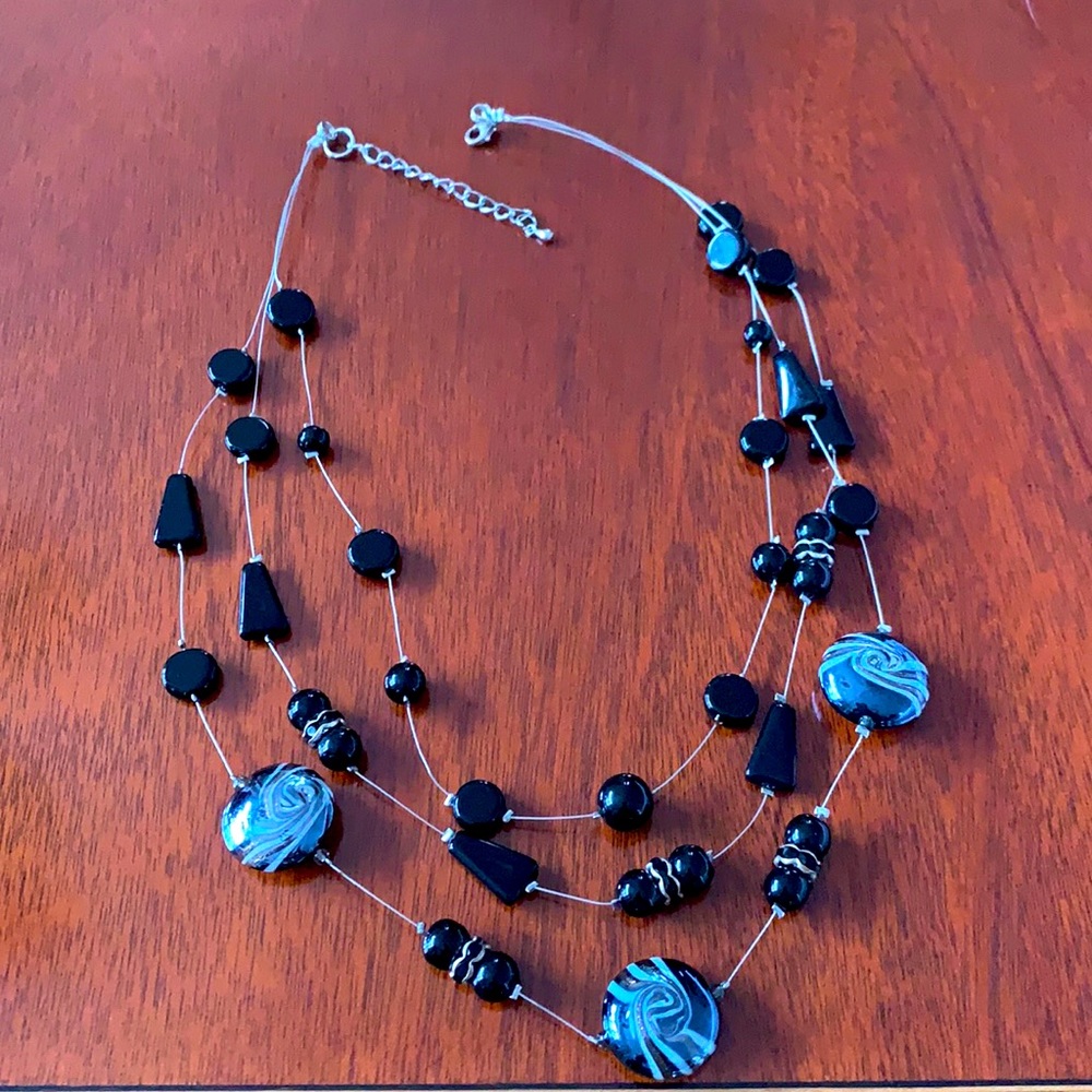 Vintage sterling  , multi string necklace